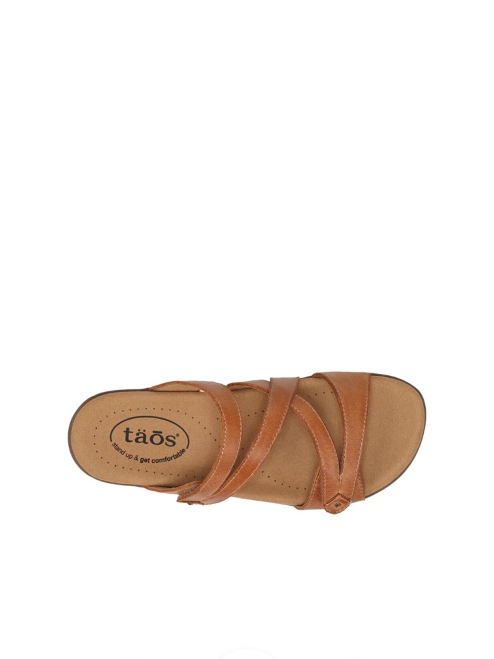 Taos Footwear Double U Slide  Sandal Caramel Size 9